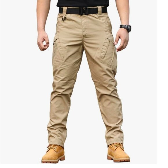 Mens Tactical Cargo Pants Water Resistant Hiking Outdoor Work Pants Multi Pocket - Picture 1 of 10